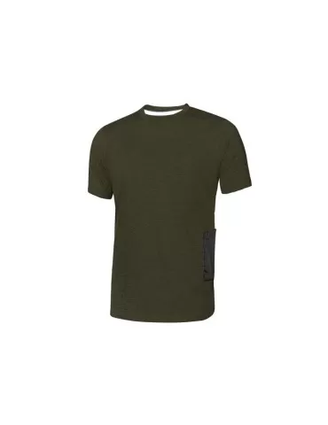 U Power Road slim-fit Dark Green EY138DG work T-shirt