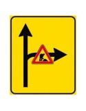 Targa in lamiera classe 1 Preavviso di fig. 408/b di dimensioni 90x135 cm su sfondo giallo