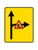 Targa in lamiera classe 1 Preavviso di fig. 408/b di dimensioni 90x135 cm su sfondo giallo