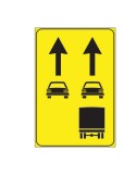 Plaque de tôle de classe 1 Utilisation des voies disponibles fig. 414 dimensions 90x135 cm sur fond jaune