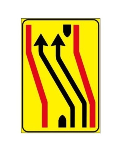 Targa in lamiera classe 1 180x200 fig. 413/a &quot; segnale di carreggiata chiusa &quot;