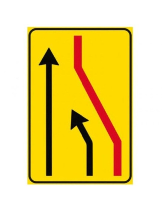 Klasse 1 Blechplatte Rechtspur geschlossenes Schild Abb. 411/a Rechts Größe 90x135 cm auf gelbem Grund