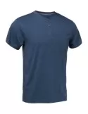 T-shirt con bottoni blu oceano in 100% cotone