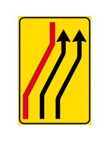 Class 1 sheet metal plate Closed lanes sign 60x90 cm on a yellow background