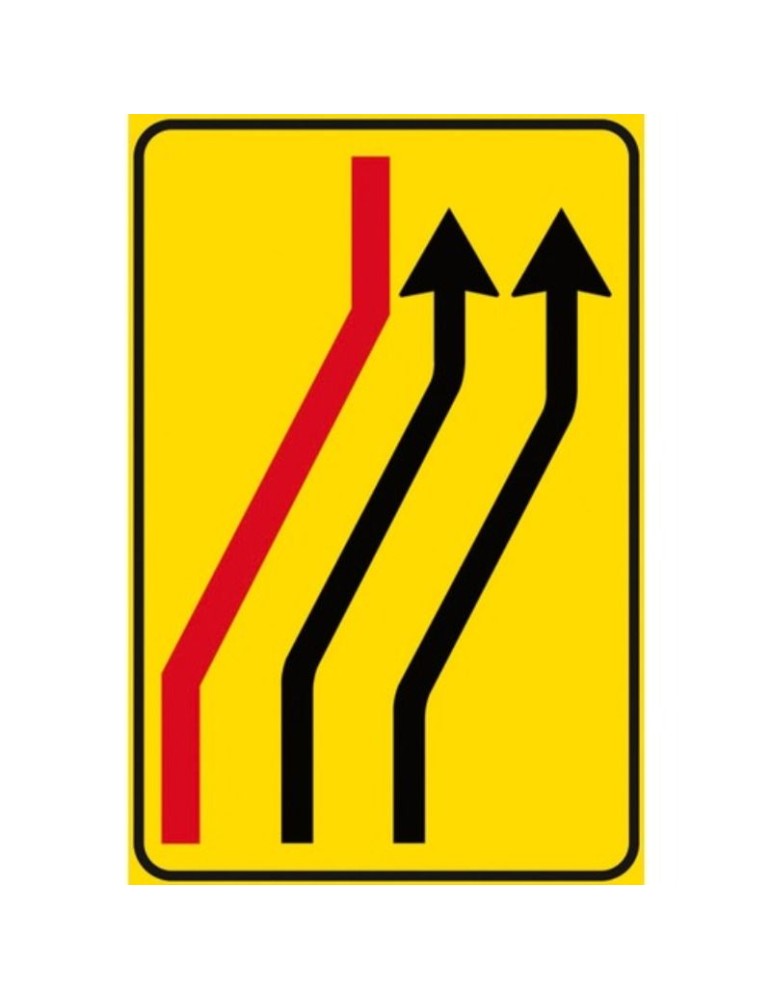 Class 1 sheet metal plate Closed lanes sign 60x90 cm on a yellow background