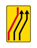 Klasse 1 Blechplatte Geschlossene Fahrbahnen Schild 60x90 cm auf gelbem Grund