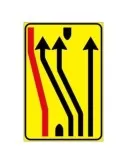 Targa in lamiera classe 1 Segnale di corsie chiuse  fig. 411/g di dimensione 90x135 cm su sfondo giallo