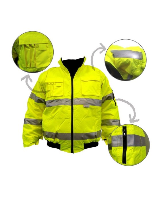 Winter jacket with detachable sleeves and concealed hood