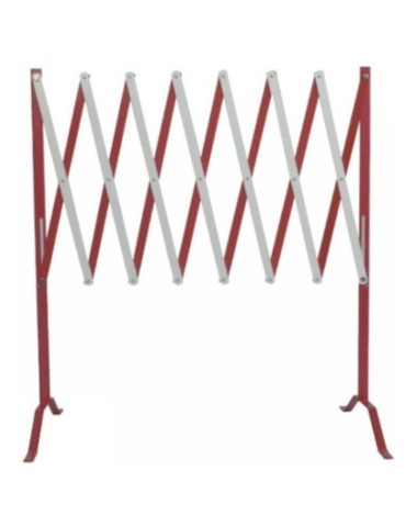Verlängerbare Abgrenzung 50x300 weiß/rot lackiert