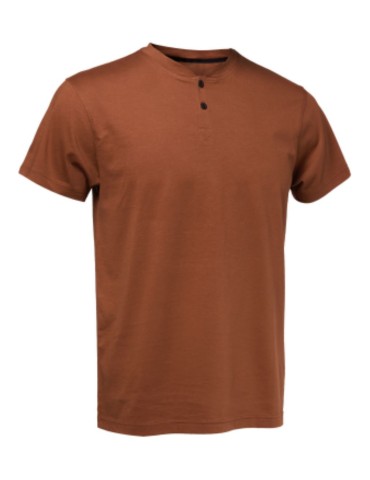 T-shirt con bottoni color mattone