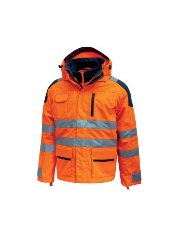 High visibility work jacket &quot;backer&quot; orange fluo