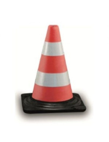 Rubber cone h 30 cm - 2 reflective bands class 1