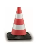 Cono in gomma h 30 cm - 2 fasce rifrangenti High Intensity Grade