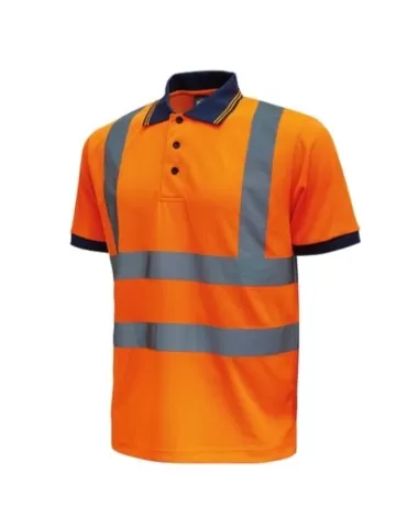 Neon orange fluo work polo shirt