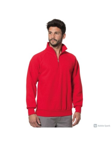 Red short zip sweatshirt
