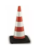 Cono in gomma h 50 cm - 3 fasce rifrangenti classe 1