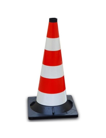 Cono in gomma h 54 cm - interamente rifrangente classe 2