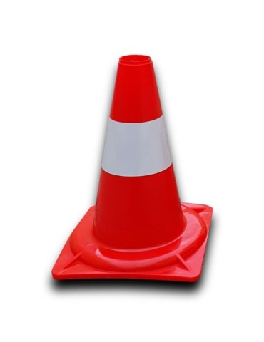 Cono in plastica h 30 cm - bianco/rosso