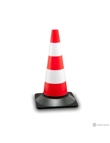 Cono in PVC h 50 cm - bianco/rosso