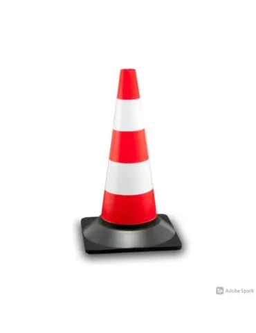 Cono in PVC h 50 cm - bianco/rosso