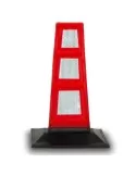Delineatore flessibile in gomma DEFLECO con 6 inserti rifrangenti High Intensity Grade