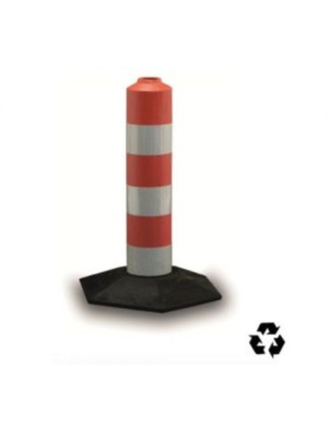 Delineador cilíndrico de caucho h 30 cm 3 bandas reflectantes de alta intensidad