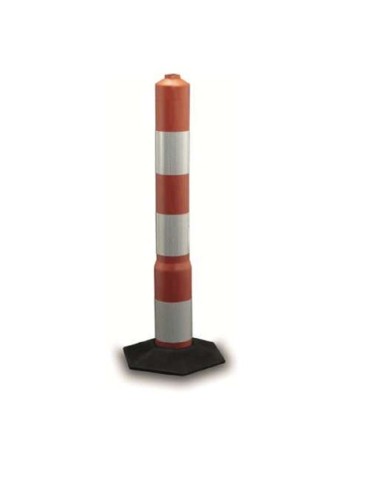 Delineatore cilindrico in gomma h 60 cm 3 fasce rifrangenti High Intensity Grade