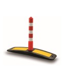 Rubber curbfix with cylindrical delineator h 60 cm fully reflective-Excluding Dowels