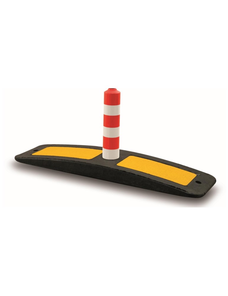 Curbfix in gomma con delineatore cilindrico h 30 cm 3 fasce rifrangenti-Esclusi Tasselli