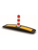 Curbfix in gomma con delineatore cilindrico h 30 cm 3 fasce rifrangenti-Esclusi Tasselli