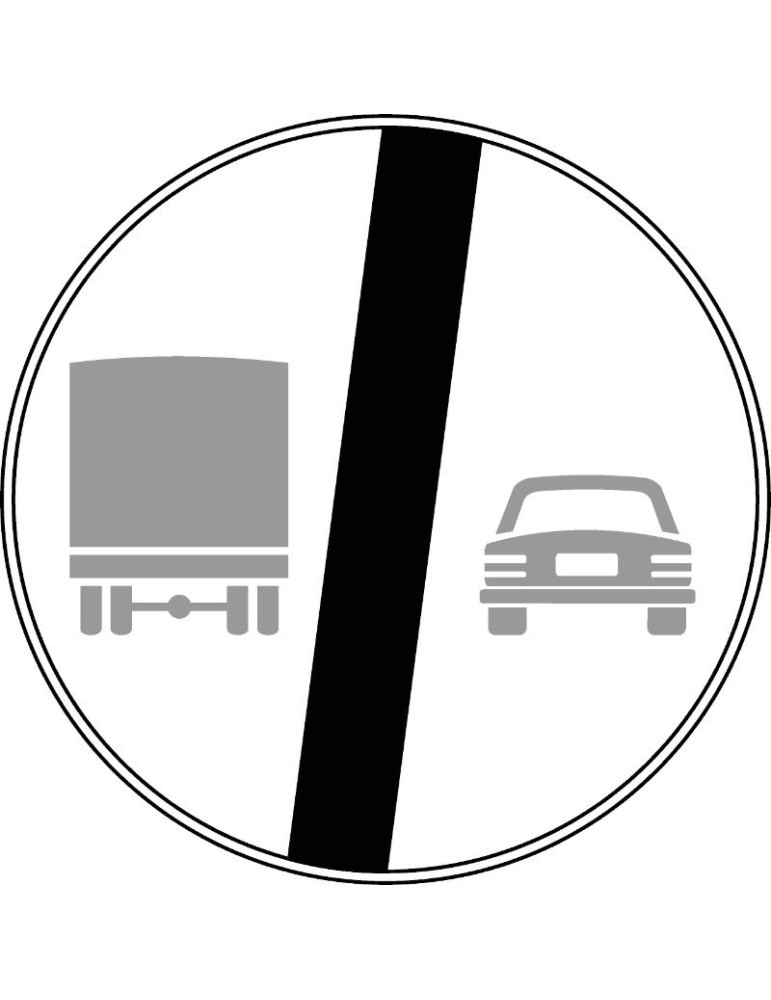Disc diameter 60 sheet metal class 1 fig. 73 " end of no overtaking for vehicles with a full load mass exceeding 3.5 ton &q Disc diameter 60 sheet metal class 1 fig. 73 " end of no overtaking for vehicles with a full load mass exceeding 3.5 ton &q