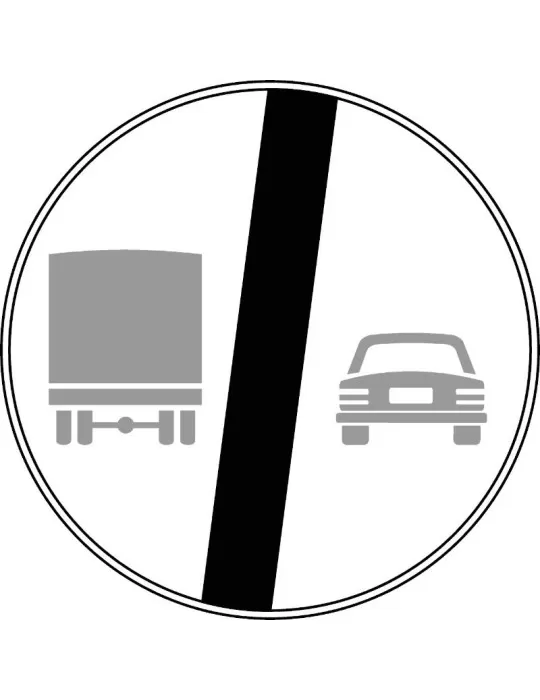 Disc diameter 60 sheet metal class 1 fig. 73 " end of no overtaking for vehicles with a full load mass exceeding 3.5 ton &q Disc diameter 60 sheet metal class 1 fig. 73 " end of no overtaking for vehicles with a full load mass exceeding 3.5 ton &q