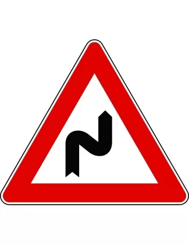 Triangle side 90 in iron class 1 fig. 6 &quot; double curve, the first on the right &quot;