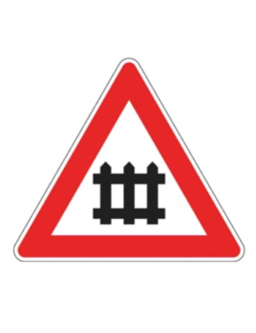 Triangolo lato 90 in ferro classe 1 fig. 8 &quot; passaggio a livello con barriere &quot;