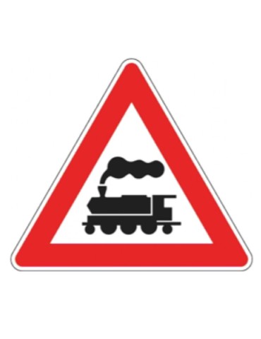 Triangle side 90 in class 1 iron fig. 9 &quot; level crossing without barriers &quot;