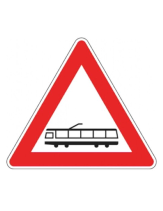 Triangolo lato 90 in ferro classe 1 fig. 12 " attraversamento tramviario "