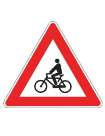 Triangolo lato 90 in ferro classe 1 fig. 14 &quot; attraversamento ciclabile &quot;