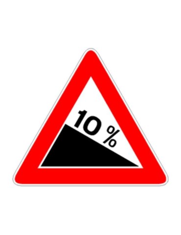 Triangolo lato 90 in ferro classe 1 fig. 15 &quot; discesa pericolosa &quot;