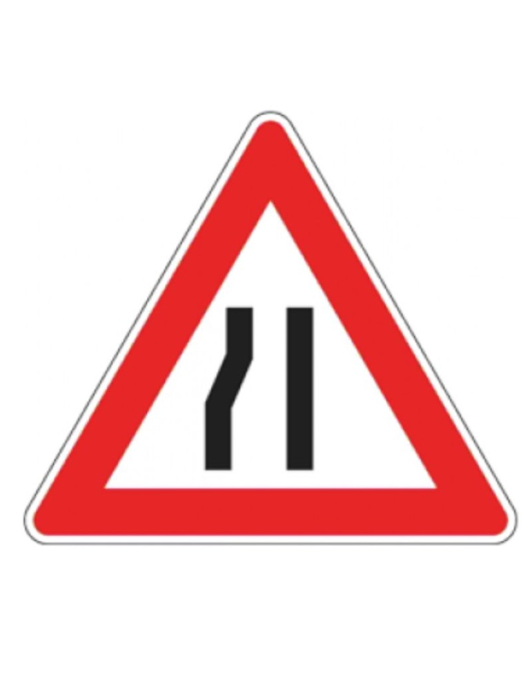 Triangolo lato 90 in ferro classe 1 fig. 18 " strettoia asimmetrica a sinistra "