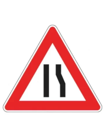 Triangolo lato 90 in ferro classe 1 fig. 19 " strettoia asimmetrica a destra "