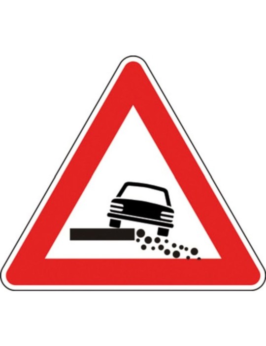 Triangolo lato 90 in ferro classe 1 fig. 21 " banchina pericolosa "