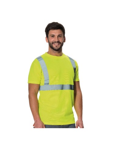 Camiseta amarilla de alta visibilidad fría y seca