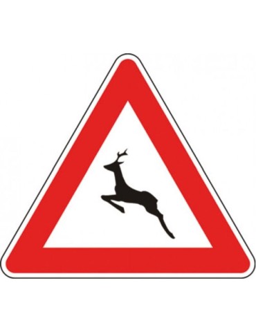 Triangolo lato 90 lamiera classe 1 fig. 25 &quot; animali selvatici vaganti &quot;