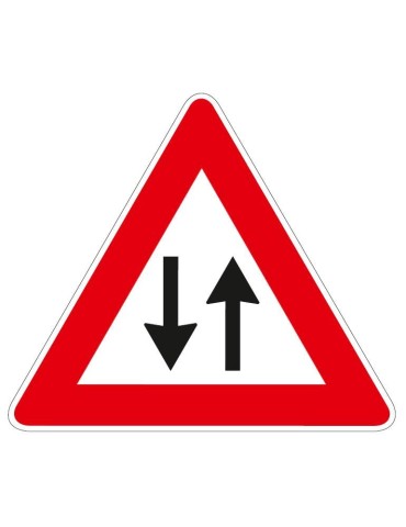 Triangolo lato 90 lamiera classe 1 fig. 26 " doppio senso di circolazione "