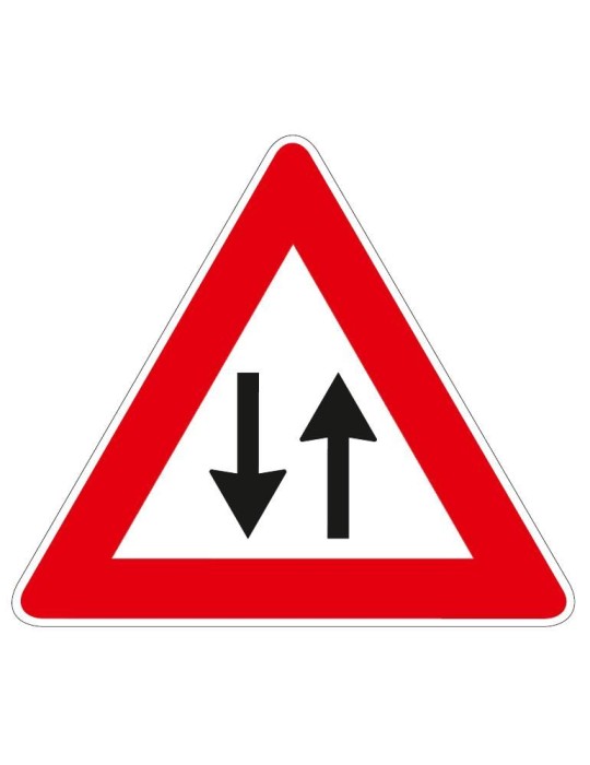 Triangolo lato 90 lamiera classe 1 fig. 26 " doppio senso di circolazione "