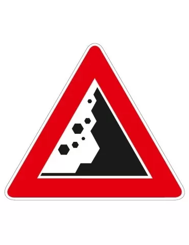 Triangolo lato 90 lamiera classe 1 fig. 30/b " Caduta massi SX "