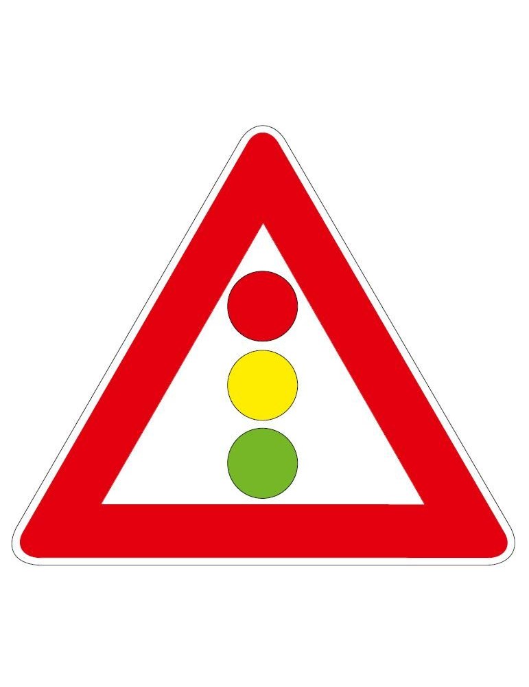 Triangolo lato 90 lamiera classe 1 fig. 31/a " Semaforo " Triangolo lato 90 lamiera classe 1 fig. 31/a " Semaforo "