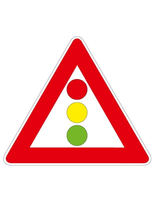 Triangolo lato 90 lamiera classe 1 fig. 31/a " Semaforo " Triangolo lato 90 lamiera classe 1 fig. 31/a " Semaforo "