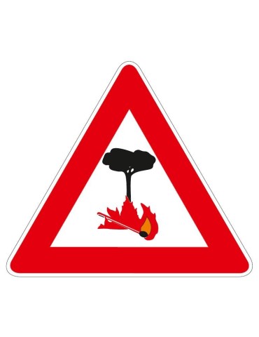 Triangolo lato 90 lamiera classe 1 fig. 34 &quot; pericolo di incendio &quot;