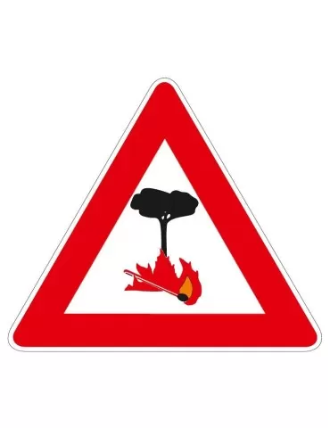 Triangolo lato 90 lamiera classe 1 fig. 34 &quot; pericolo di incendio &quot;